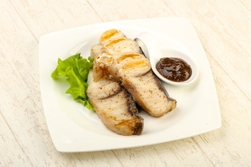 Grilled shark steak