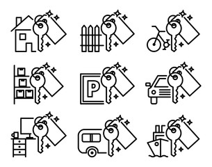 Sharing economy set of various outline icons