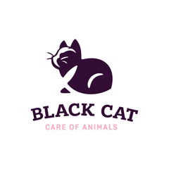 modern professonal logo illustration cat, pet emblem design on white background
