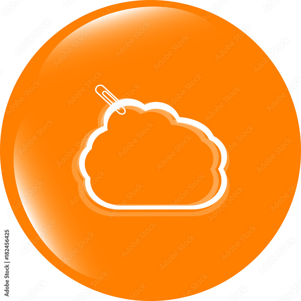 Poster abstract cloud upload icon button, design element