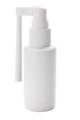 Bottle with spray isolated on white