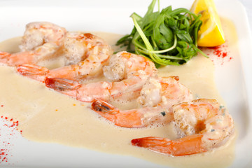 Prawn in cream sauce