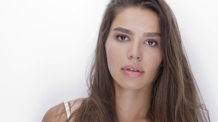 Fototapeta premium face of beautiful woman with day makeup.