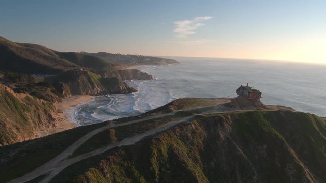 Devil's Slide Bunker, wide seascape aerial