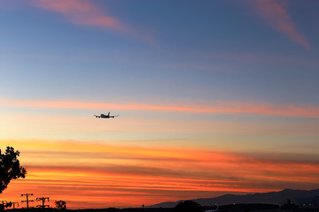 Leaving California in twilight