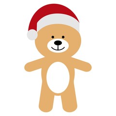 Toy bear with a santa's red hat