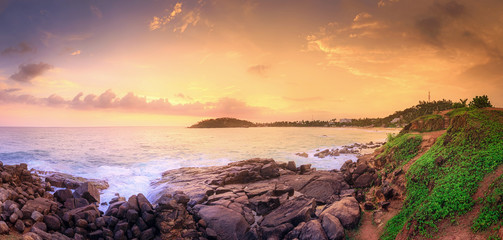 Fototapeta na wymiar Tropical beach on sunset