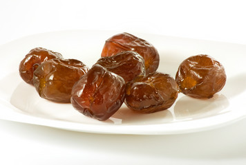 isolated image of dried dates close-up