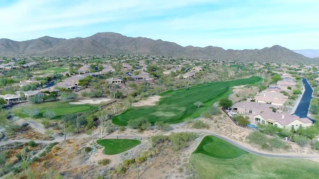 Aerial Northern Arizona Golf Course Pull Back