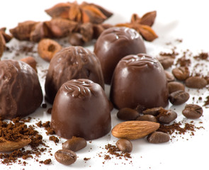 isolated image of chocolates close-up