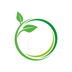 green tree leaf natural logo template