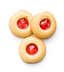 Chip cookies with jam.