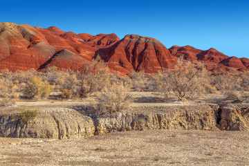 Red mountains in the territory of the national nature reserve "Altyn Emel". Kazakhstan