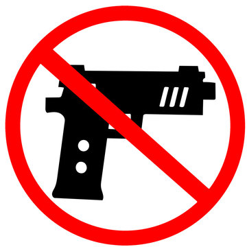 no gun prohibition warning sign isolated on white background
