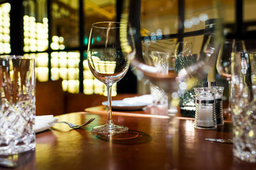 glasses for wine in a table setting