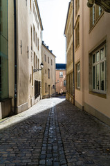 Fototapeta na wymiar Rue de St-Esprit in Luxembourg City, Luxembourg