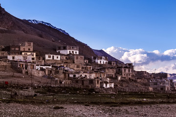  Himalaya house blue sky in indian nature