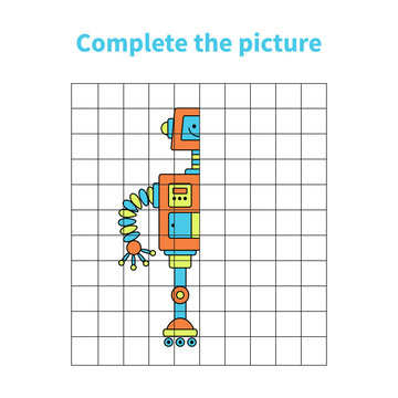 Complete the picture of robot.