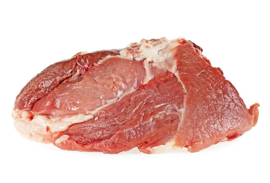 Piece of raw pork isolated on a white background