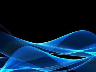     Creative Blue Fractal Waves Art Abstract Background 