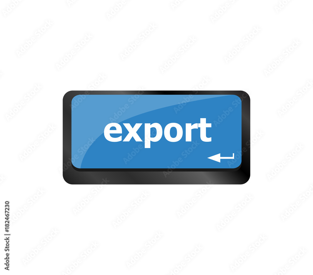 Poster export word on computer keyboard key button