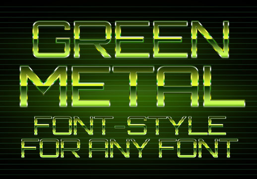 Green Metal Font Style