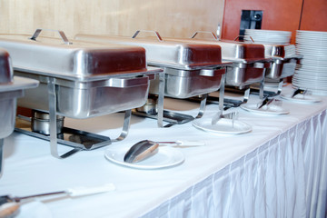 metal kitchen equipments on the table
