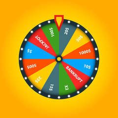 Color Fortune wheel. Lucky roulette.