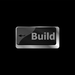 computer Keyboard with Build button, business concept