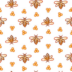 Fototapeta na wymiar Vector seamless pattern with bee