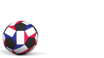 Obraz premium Football ball featuring flags of France. 3D rendering