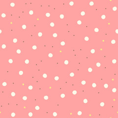 Baby Fun Hand Drawn Dots Asymmetrical Seamless Pattern, Dotted Swiss