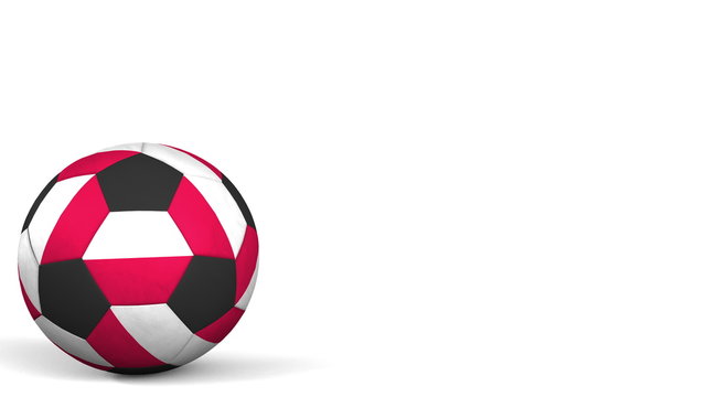 Football ball featuring flags of Poland. 3D rendering