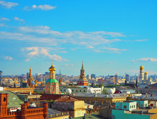Obraz premium View of Moscow from the observation platform on the Lubyanka of the store Children's Shop