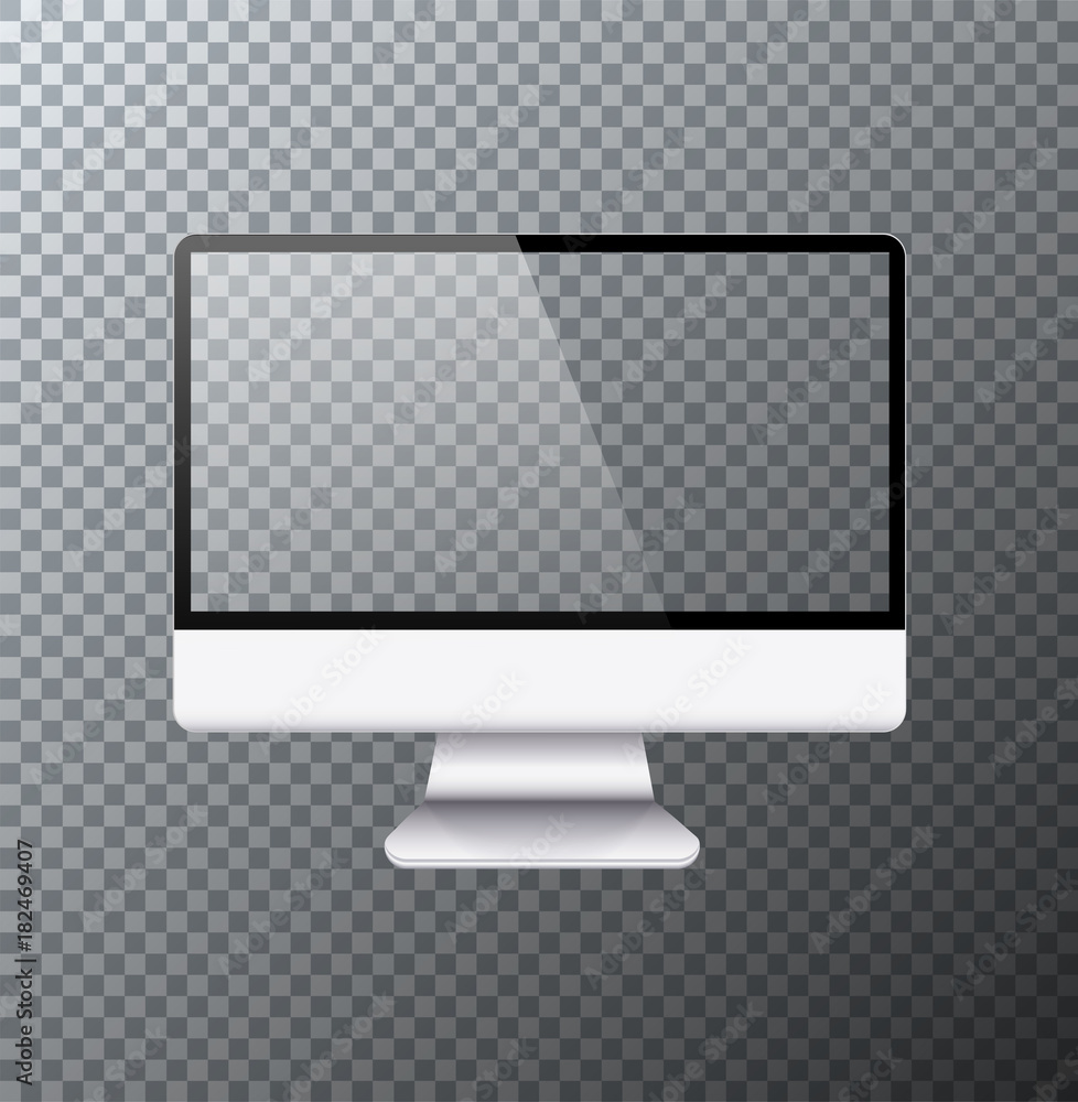 Poster vector modern realistic computer monitor icon