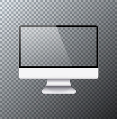 Vector modern realistic computer monitor icon