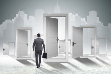 Fototapeta premium Businessman facing many business opportunities
