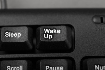 button, wake up and sleep on the keyboard