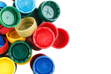 multicolored plastic lid caps