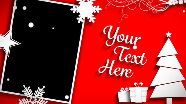 Red Holiday Greeting Card Overlay