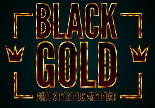 Black Gold Font Style