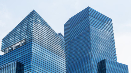 Obraz na płótnie Canvas exterior pattern blue glass wall modern buildings