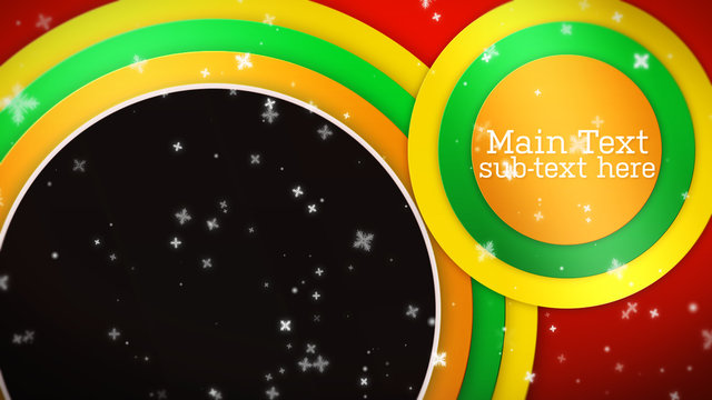 Concentric Circles with Holiday Elements Overlay