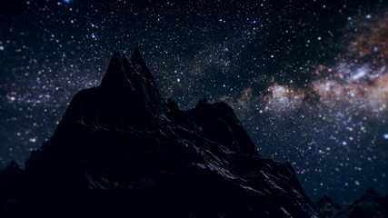 Star Milky Way in the night above the mountains 3d illustration. Elements of this image furnished by NASA © flashmovie