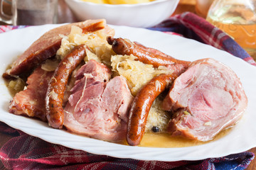 Choucroute garnie. Alsatian sauerkraut