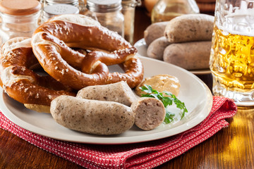 Bavarian breakfast with white sausage