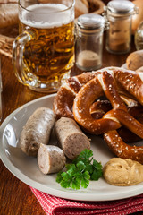Bavarian breakfast with white sausage