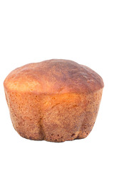 Homemade bread isolated on white background.