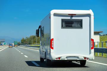 Caravan on road Switzerland