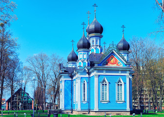 Obraz premium Orthodox church in center of Druskininkai